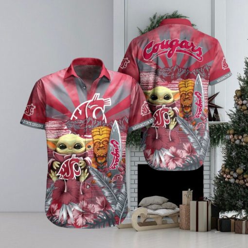 NCAA Washington State Cougars Baby Yoda Hawaiian Shirt