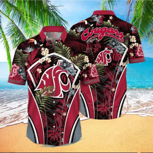 NCAA Washington State Cougars Hawaiian Shirt Aloha Shirt Gift For Beach Lovers