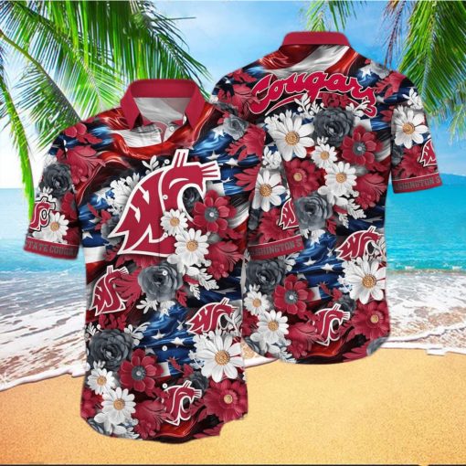 NCAA Washington State Cougars Hawaiian Shirt Aloha Shirt Independence Day