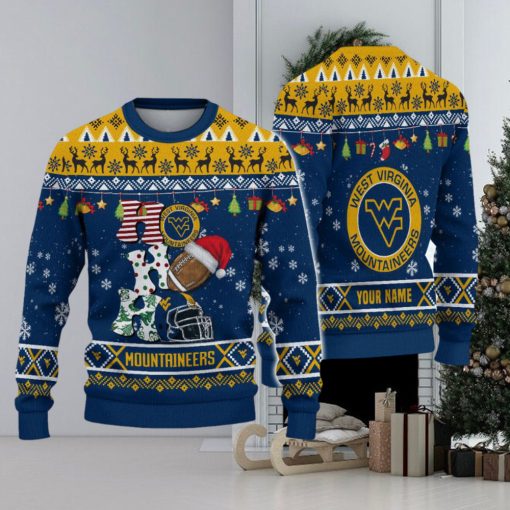 NCAA West Virginia Mountaineers HO HO HO Custom Ugly Christmas Sweater