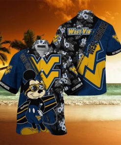 NCAA West Virginia Mountaineers Hawaiian Shirt Mickey And Floral Pattern