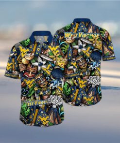 NCAA West Virginia Mountaineers Tiki Hippie Hawaiian Shirt The Perfect Summer Vibe For FootBall Fans