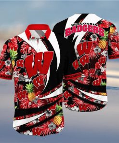 NCAA Wisconsin Badgers Hawaiian Shirt Pineapple Pattern Beach Gift For Friend hawaiian shirt