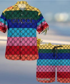 NEW Gucci Full Color Hawaiian Shirt & Beach Shorts