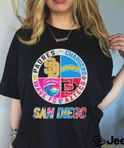 NEW San Diego Team Sport Padres Chargers Wave FC And Aztecs Unisex T Shirt