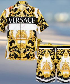 NEW Versace Black Gold Hawaiian Shirt & Beach Shorts