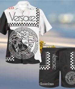 NEW Versace Black White Hot Summer 2023 Hawaiian Shirt & Beach Shorts