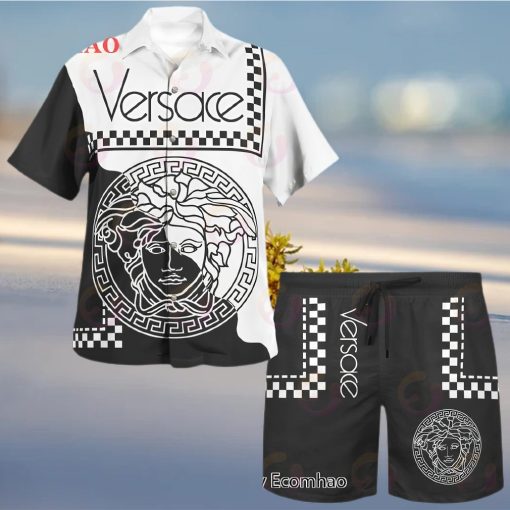 NEW Versace Black White Hot Summer 2023 Hawaiian Shirt & Beach Shorts