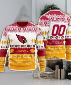 NFL Arizona Cardinals Custom Name And Number Christmas Gift Full Print 3D Sweater Ugly Christmas Sweater