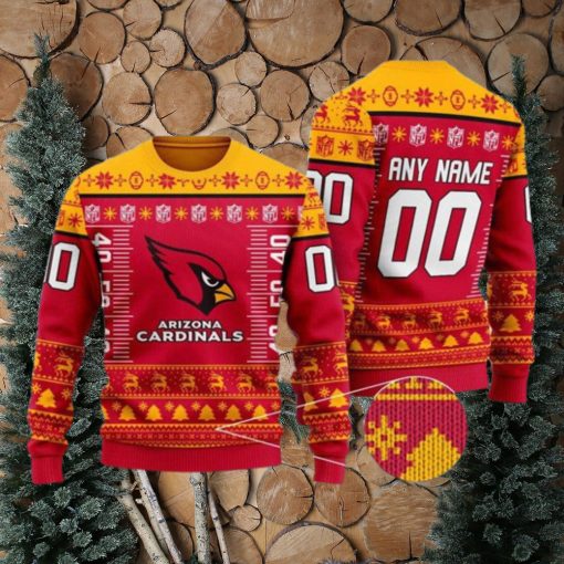 NFL Arizona Cardinals Custom Name Number Ugly Christmas Sweater V3