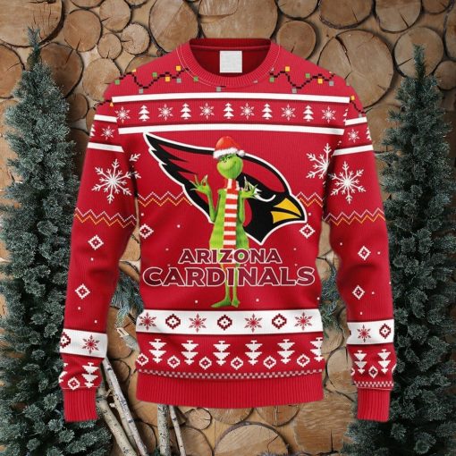 NFL Arizona Cardinals Funny Grinch Christmas Ugly 3D Sweater For Men And Women Gift Ugly Christmas