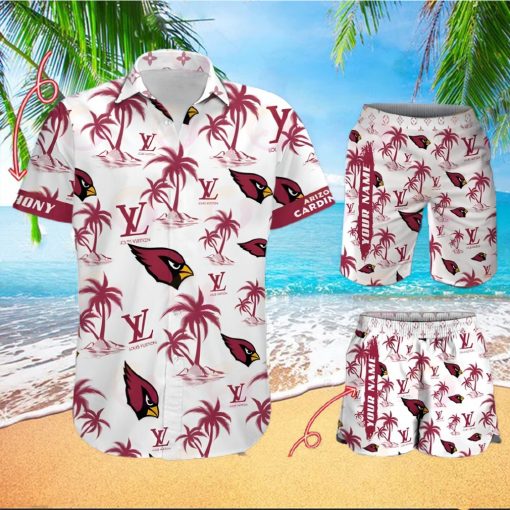 NFL Arizona Cardinals Louis Vuitton Logo Pattern Hawaiian Shirt & Shorts