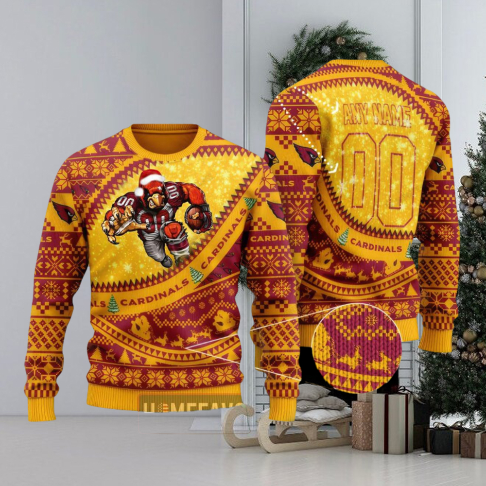NFL Arizona Cardinals Mascot Woolen Christmas Full Print Custom Sweater NFL Arizona Cardinals Mascot Woolen Christmas Full Print Custom Sweater