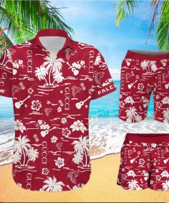 NFL Atlanta Falcons Gucci Logo Pattern Hawaiian Shirt & Shorts