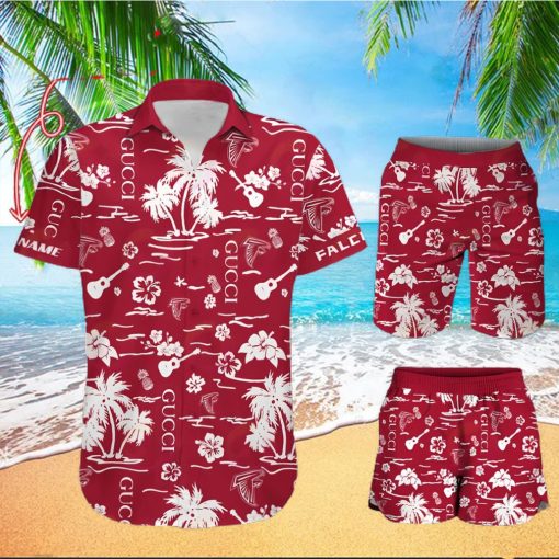 NFL Atlanta Falcons Gucci Logo Pattern Hawaiian Shirt & Shorts