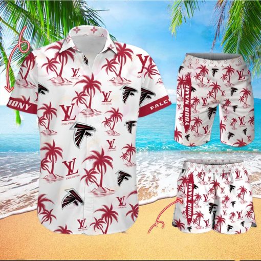 NFL Atlanta Falcons Louis Vuitton Logo Pattern Hawaiian Shirt & Shorts