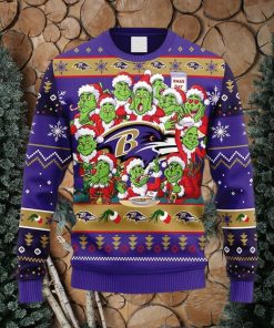 NFL Baltimore Ravens 12 Grinch Xmas Day Christmas Ugly 3D Sweater For Men And Women Gift Ugly Christmas