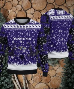 NFL Baltimore Ravens Christmas Reindeer V2 Sport Christmas Ugly Sweater 3D