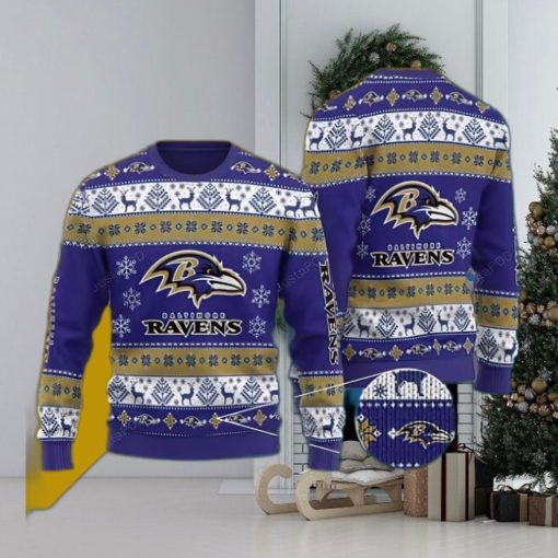 NFL Baltimore Ravens Festive Knitted Xmas Sweater For Men Women