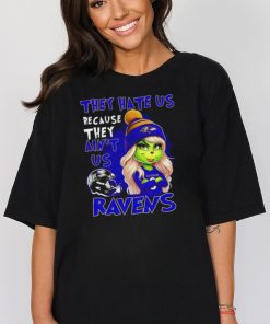 NFL Baltimore Ravens Grinch Girl They Hate Us Bacause They Aint Us shirt