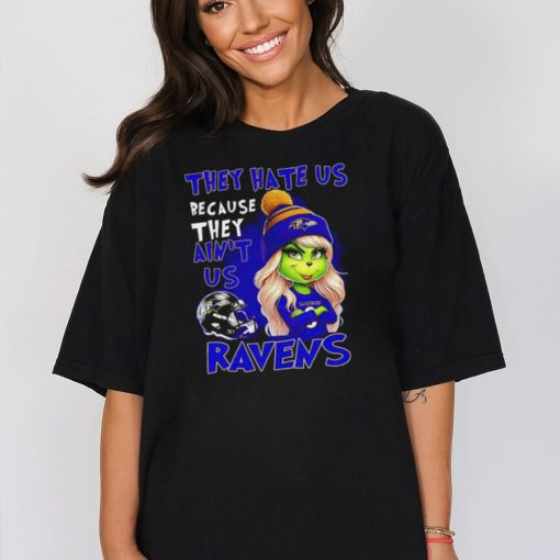 NFL Baltimore Ravens Grinch Girl They Hate Us Bacause They Aint Us shirt