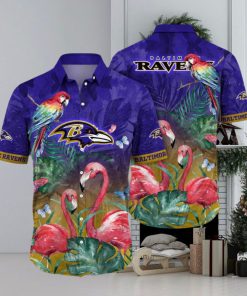 NFL Baltimore Ravens Hawaii Shirt Flamingo And Flower Aloha Shirt
