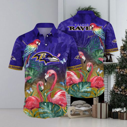 NFL Baltimore Ravens Hawaii Shirt Flamingo And Flower Aloha Shirt