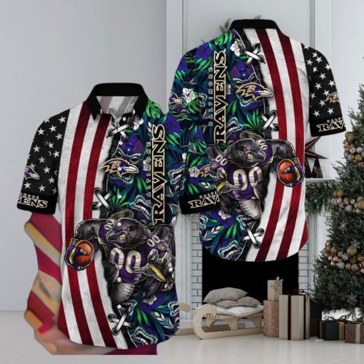 NFL Baltimore Ravens Hawaii Shirt Mascot Aloha Summer Shirt
