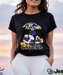 NFL Baltimore Ravens Mickey Mouse Donald Duck Goofy Football T Shirt