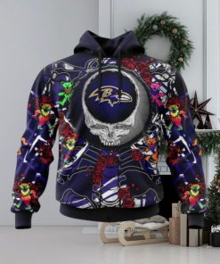 NFL Baltimore Ravens Mix Grateful Dead, Personalized Name & Number Specialized Concepts Kits 3D Hoodie