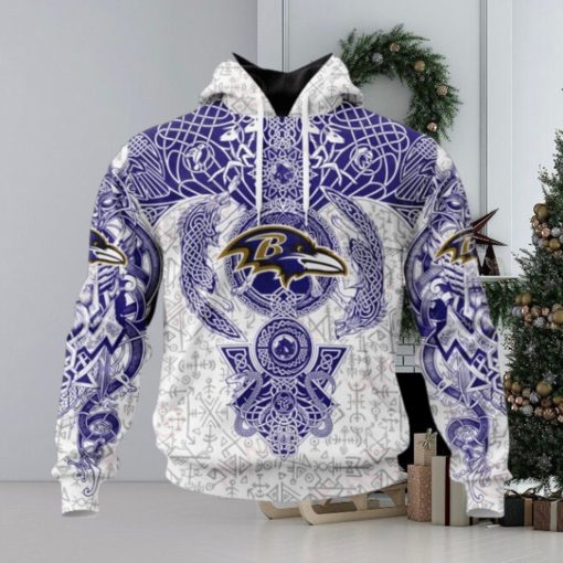 NFL Baltimore Ravens Norse Viking Symbols 3D Hoodie