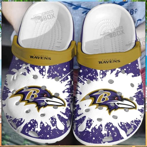NFL Baltimore Ravens Tie Dye Crocs Shoes
