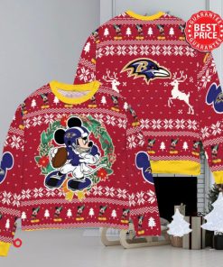 NFL Baltimore Ravens x Mickey Mouse Christ Ugly Sweater