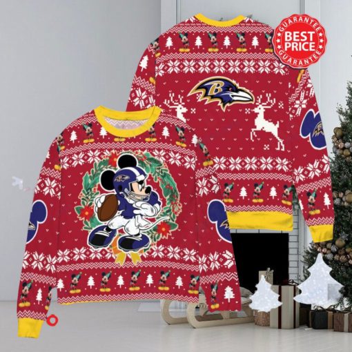 NFL Baltimore Ravens x Mickey Mouse Christ Ugly Sweater