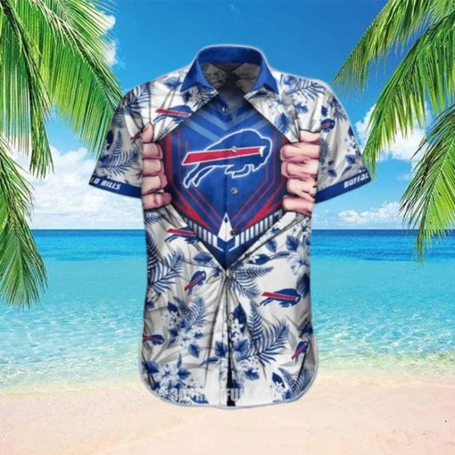 NFL Buffalo Bills Hawaiian Shirt Blue Tropical Flower Beach Gift For Football Players  NFL Hawaiian Shirt