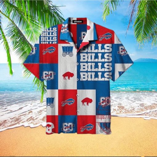 NFL Buffalo Bills Logo Collection Plaid Pattern Hawaiian Shirt