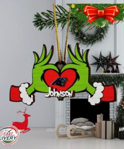 NFL Carolina Panthers And Grinch Xmas Ornament Custom Your Name 2023 Christmas Tree Decorations