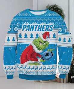 NFL Carolina Panthers Grinch Ugly Christmas Sweater Trending Sweater For 2023 Christmas Holidays