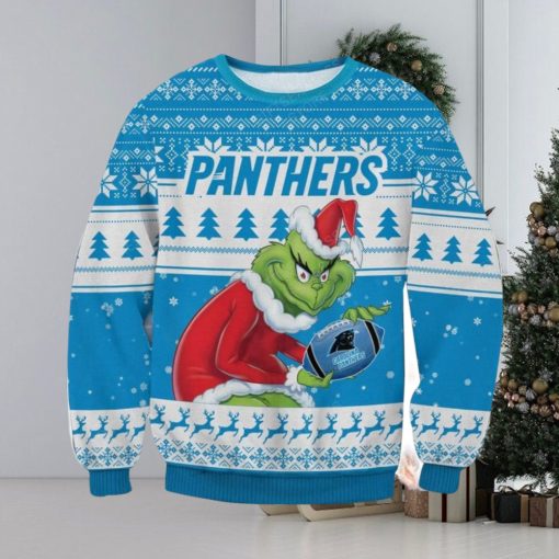 NFL Carolina Panthers Grinch Ugly Christmas Sweater Trending Sweater For 2023 Christmas Holidays