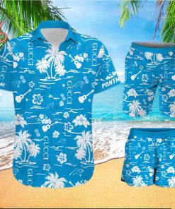 NFL Carolina Panthers Gucci Logo Pattern Hawaiian Shirt & Shorts