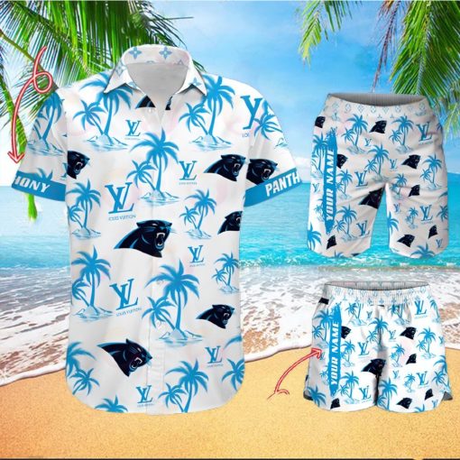 NFL Carolina Panthers Louis Vuitton Logo Pattern Hawaiian Shirt & Shorts