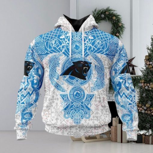 NFL Carolina Panthers Norse Viking Symbols 3D Hoodie