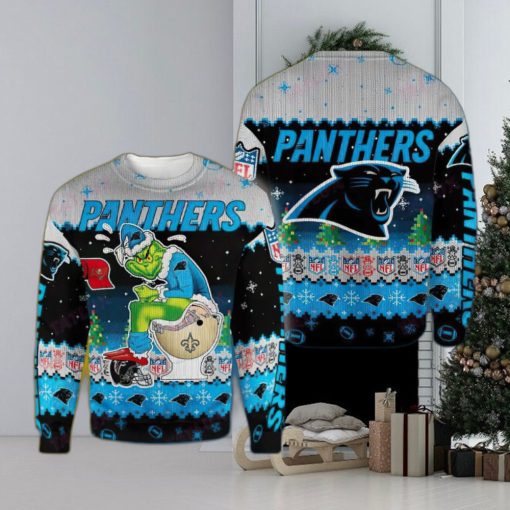 NFL Carolina Panthers Snowshoe Knitted Xmas Sweater For Men Women