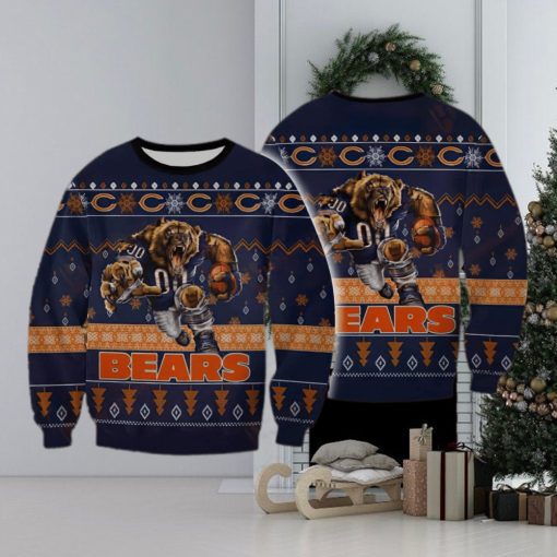 NFL Chicago Bears Christmas All Over Print Needle Ugly Sweater For Winter