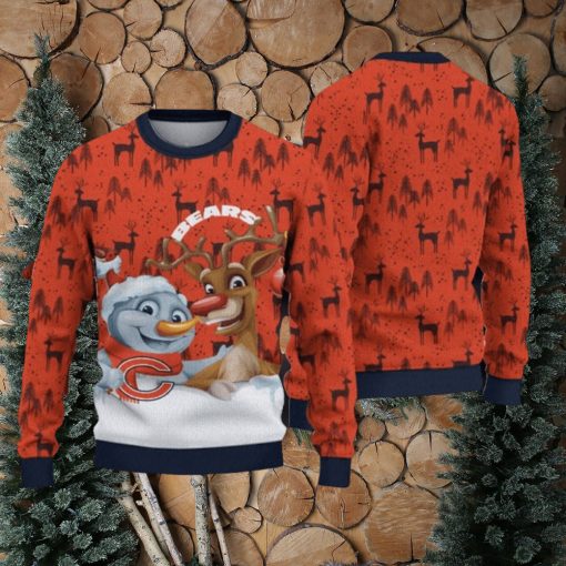 NFL Chicago Bears Christmas Reindeer Sport Christmas Ugly Sweater 3D