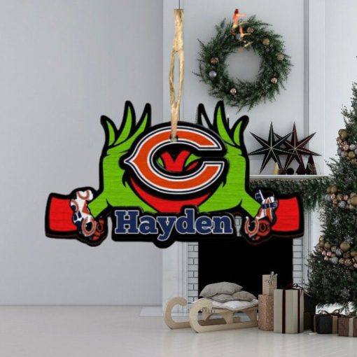 NFL Chicago Bears Grinch Christmas Ornament Personalized Your Name 2023 Christmas Tree Decorations
