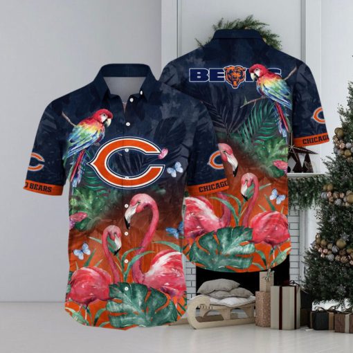 NFL Chicago Bears Hawaii Shirt Flamingo And Flower Aloha Shirt