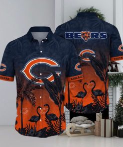 NFL Chicago Bears Hawaii Shirt Flamingo And Flower Funny Aloha Shirt