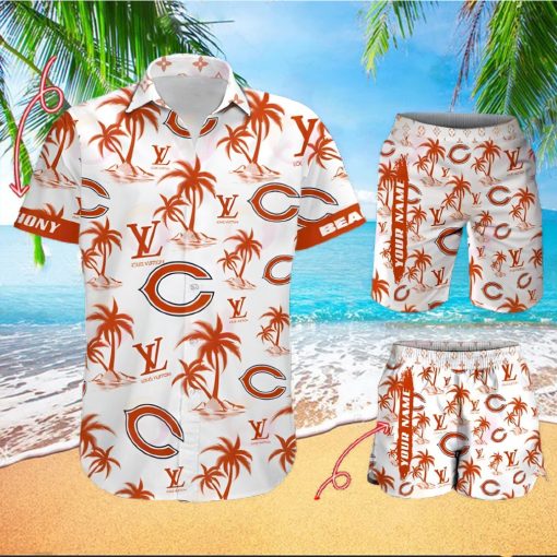 NFL Chicago Bears Louis Vuitton Logo Pattern Hawaiian Shirt & Shorts