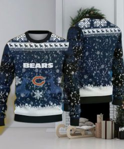 NFL Chicago Bears Poinsettia Ugly Xmas Sweater For Men Women